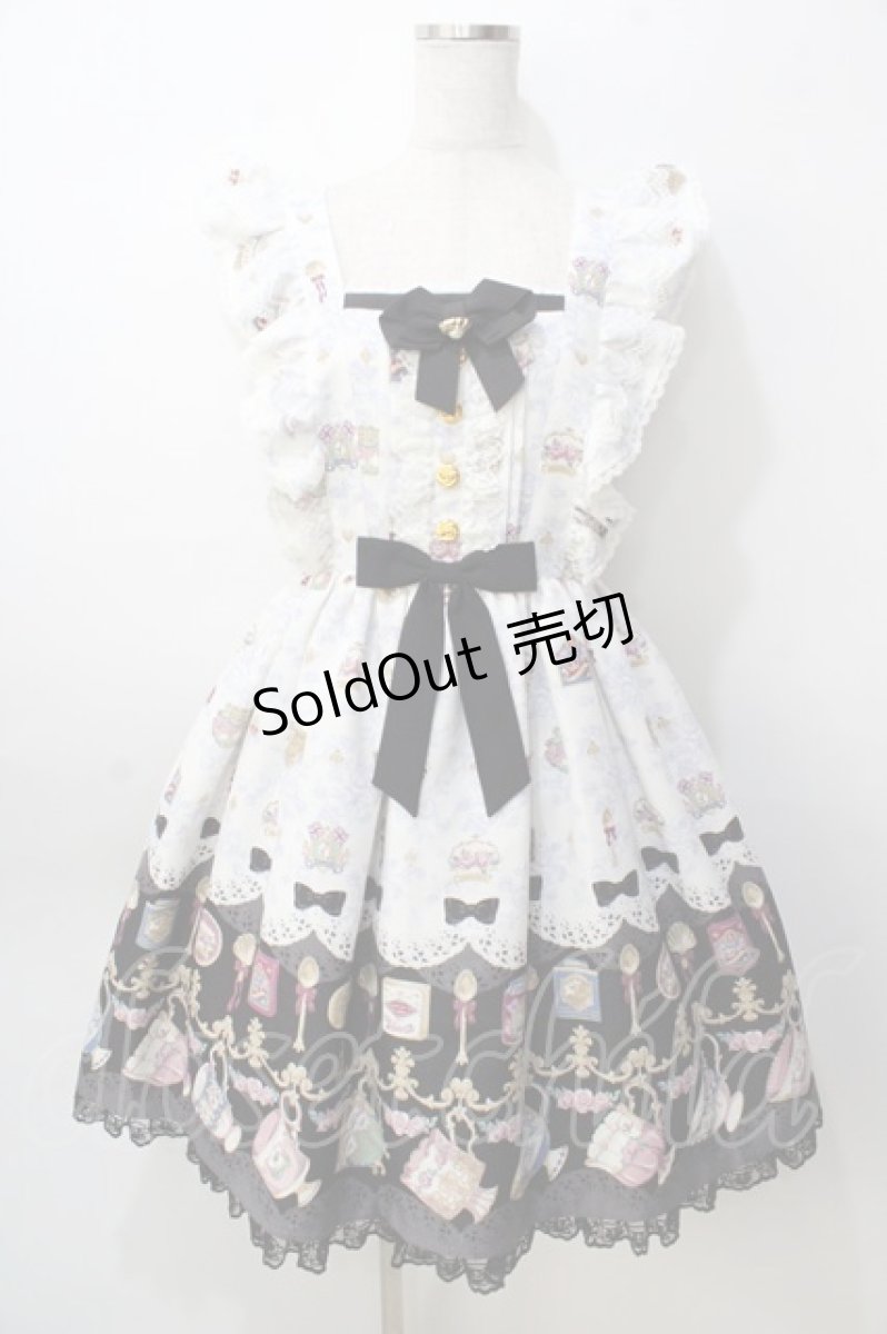 画像1: Angelic Pretty / Rose Tea Gardenジャンパースカート  黒 Y-25-09-07-033-AP-OP-SZ-ZY (1)