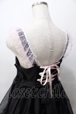 画像5: Angelic Pretty / Lovelyオーガンジージャンパースカート  黒×ピンク Y-25-09-07-035-AP-OP-SZ-ZY