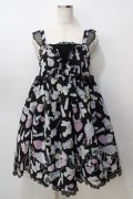 Angelic Pretty / Fluffy Puff BunnyジャンパースカートSet  黒 Y-25-09-07-036-AP-OP-SZ-ZY