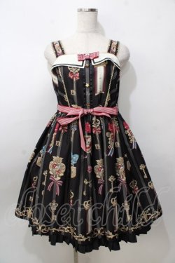 画像1: Angelic Pretty / British Keysジャンパースカート  黒 Y-25-09-07-037-AP-OP-SZ-ZY