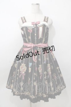 画像1: Angelic Pretty / British Keysジャンパースカート  黒 Y-25-09-07-037-AP-OP-SZ-ZY