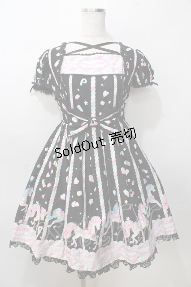 画像1: Angelic Pretty / Sugary Carnivalワンピース  黒 Y-25-09-07-038-AP-OP-SZ-ZY (1)