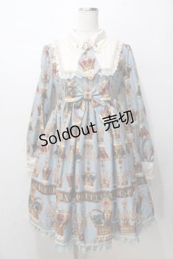 画像1: Angelic Pretty / British Crownネクタイ付きワンピース  サックス Y-25-09-07-043-AP-OP-SZ-ZY