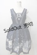 axes femme / メッセージカードパネル柄ワンピース M 紺 Y-25-09-07-044-AX-OP-SZ-ZY