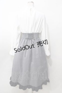 画像2: axes femme / ハイウエストドッキングワンピース  白×グレー Y-25-09-07-048-AX-OP-SZ-ZY
