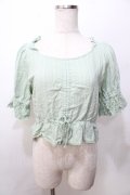 axes femme POETIQUE / コットンドロストフリルブラウス  ミント Y-25-09-07-063-AX-BL-SZ-ZY