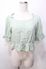 画像1: 【SALE】axes femme POETIQUE / コットンドロストフリルブラウス  ミント Y-25-09-07-063-AX-BL-SZ-ZH (1)