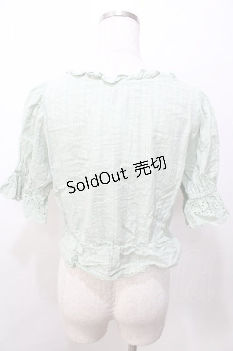 画像2: 【SALE】axes femme POETIQUE / コットンドロストフリルブラウス  ミント Y-25-09-07-063-AX-BL-SZ-ZH (2)