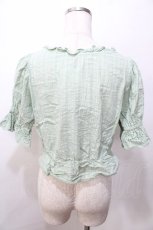 画像2: 【SALE】axes femme POETIQUE / コットンドロストフリルブラウス  ミント Y-25-09-07-063-AX-BL-SZ-ZH (2)