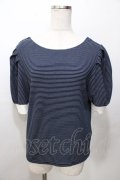 axes femme / 2WAYボーダーリブプルオーバー  紺 Y-25-09-07-066-AX-TO-SZ-ZY