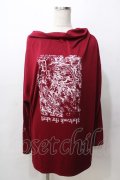 Deorart / ドレープネックプリント カットソー  赤 Y-25-09-07-070-PU-TO-SZ-ZY
