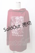 Deorart / ドレープネックプリント カットソー  赤 Y-25-09-07-070-PU-TO-SZ-ZY