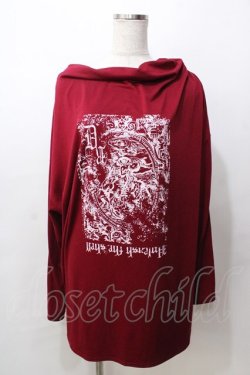 画像1: Deorart / ドレープネックプリント カットソー  赤 Y-25-09-07-070-PU-TO-SZ-ZY