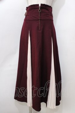 画像1: axes femme / センタージップロングスカート  ワイン Y-25-09-07-072-AX-SK-SZ-ZY