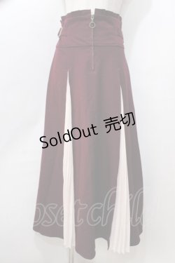 画像1: axes femme / センタージップロングスカート  ワイン Y-25-09-07-072-AX-SK-SZ-ZY