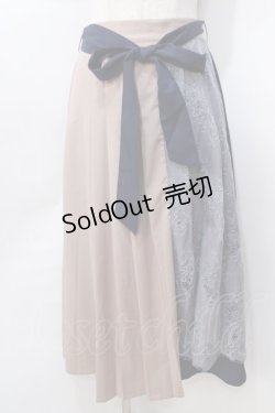 画像1: axes femme / レース切替バイカラースカート  ベージュ Y-25-09-07-073-AX-SK-SZ-ZI