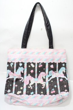 画像2: Angelic Pretty / Sugary Carnival柄ビッグトートバッグ  黒 Y-25-09-07-016-AP-BG-SZ-ZY