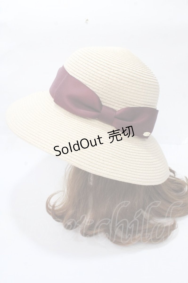 画像2: 【SALE】axes femme / 遮光生地リボンハット 57.5 ベージュ Y-25-09-07-018-AX-AC-SZ-ZTK016 (2)