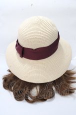 画像3: 【SALE】axes femme / 遮光生地リボンハット 57.5 ベージュ Y-25-09-07-018-AX-AC-SZ-ZTK016 (3)