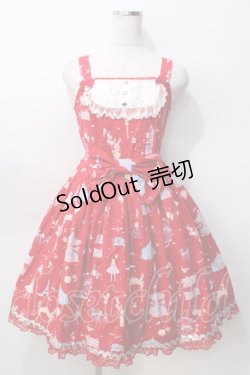 画像1: Angelic Pretty / MAGICAL ETOILEブローチ付ジャンパースカート  赤 Y-25-09-07-028-AP-OP-SZ-ZY