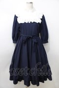 Sheglit / "Harriet"パフワンピース M ネイビー Y-25-09-11-046-EL-OP-SZ-ZY