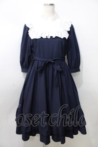 Sheglit / "Harriet"パフワンピース M ネイビー Y-25-09-11-046-EL-OP-SZ-ZY