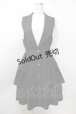 画像1: MIHO MATSUDA / ジャンパースカート・シェング ストライプ  黒 Y-25-09-11-047-GO-OP-SZ-ZY