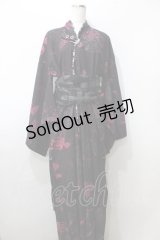 h.ANARCHY / 髑髏pt浴衣  黒 Y-25-09-11-051-HN-OP-SZ-ZY