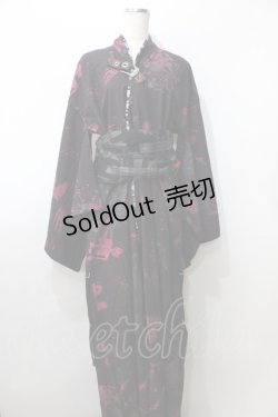 画像1: h.ANARCHY / 髑髏pt浴衣  黒 Y-25-09-11-051-HN-OP-SZ-ZY