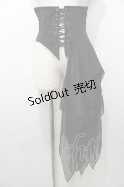 画像1: BPN / 燕尾デザインアシメソフトコルセット M 黒 Y-25-09-11-054-GO-SK-SZ-ZY