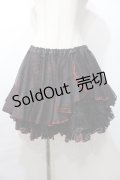 H jelly / 茨プリントストライプスカート  黒×赤 Y-25-09-11-062-HN-SK-SZ-ZY