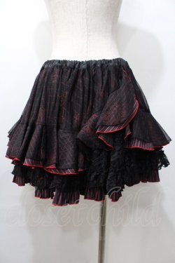 画像2: H jelly / 茨プリントストライプスカート  黒×赤 Y-25-09-11-062-HN-SK-SZ-ZY