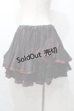 画像2: H jelly / 茨プリントストライプスカート  黒×赤 Y-25-09-11-062-HN-SK-SZ-ZY
