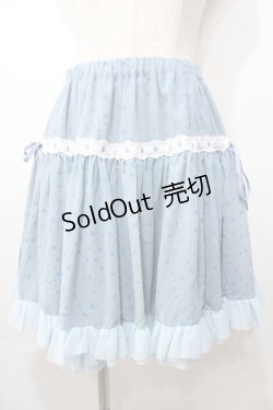画像1: PEACE NOW / スターフロッキースカート M サックス Y-25-09-11-065-PU-SK-SZ-ZY