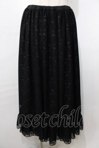 MARBLE / バッスルレース付きスカラップレースロングスカート  黒 Y-25-09-11-068-GO-SK-SZ-ZY