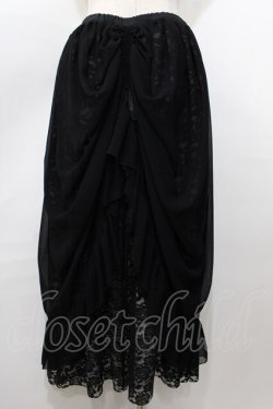 画像2: MARBLE / バッスルレース付きスカラップレースロングスカート  黒 Y-25-09-11-068-GO-SK-SZ-ZY