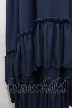 画像3: Vallee lys / "Sweet alyssum series"イレギュラーロングスカート  ネイビー Y-25-09-11-077-GO-SK-SZ-ZY