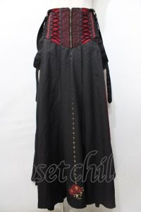 Ozz oneste / 舞華咲ロングプリーツスカート  黒 Y-25-09-11-081-OO-SK-SZ-ZY