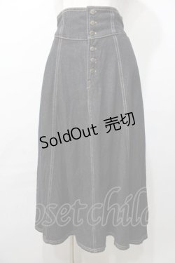 画像1: an another angelus / フロント釦デニムフレアースカート F 黒 Y-25-09-11-092-CA-OP-SZ-ZY