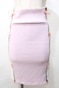 Swankiss / レース×リボンタイトスカート F ラベンダー Y-25-09-11-095-CA-SK-SZ-ZT384