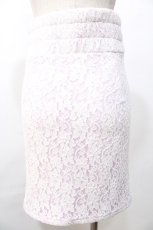 画像2: 【SALE】Swankiss / レース×リボンタイトスカート F ラベンダー Y-25-09-11-095-CA-SK-SZ-ZT384 (2)