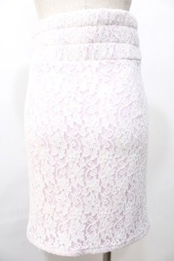画像2: Swankiss / レース×リボンタイトスカート F ラベンダー Y-25-09-11-095-CA-SK-SZ-ZT384
