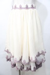 Hinana Queena / 菫の秘め事 裾レーススカート S アイボリー×ラベンダー Y-25-09-11-096-LO-SK-SZ-ZY