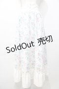 【SALE】Kurumi Collaboration / 花柄フレアスカート  白 Y-25-09-11-098-LO-SK-SZ-ZT512