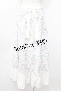 画像2: 【SALE】Kurumi Collaboration / 花柄フレアスカート  白 Y-25-09-11-098-LO-SK-SZ-ZT512