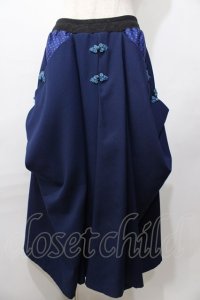 Qutie Frash / 袴ロングスカート  青 Y-25-09-11-102-QU-SK-SZ-ZY