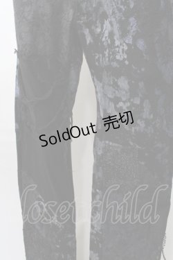 画像3: NAOTO SEVEN / 異素材プリントパンツ  黒×青 Y-25-09-11-105-HN-PA-SZ-ZY