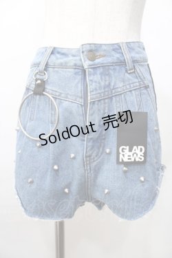 画像1: GLAD NEWS / スタッズ付きショートデニムパンツ  デニム Y-25-09-11-107-GL-PA-SZ-ZY