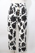 WC / 牛柄デザインパンツ F 白×黒 Y-25-09-11-109-PU-PA-SZ-ZY