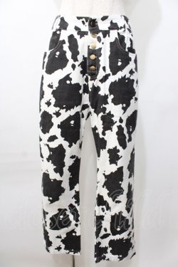 画像1: WC / 牛柄デザインパンツ F 白×黒 Y-25-09-11-109-PU-PA-SZ-ZY